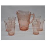 Jeannette CHERRY BLOSSOM Pink Glass Leamonade Set