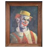 Original J. Ray Yocum Oil on Board CLOWN Painting