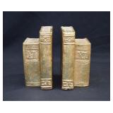 Vintage CBK Ltd Gold Leaf Resin Bookends