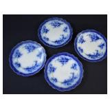 4 Henry Alcock TOURAINE Flow Blue Plates