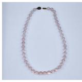 24" 10mm Rose Quartz and Sterling Silver Necklace