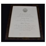 Signed President Jimmy Carter Inauguration Invite