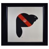 1976 Amik the Beaver Montreal Olympics Silk Scarf