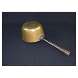 18th Century Heavy Brass Sauce Pan Dipper Pot