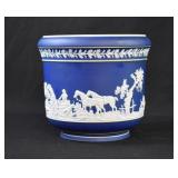 Victorian ADAMS FOX HUNT Jasperware 8" Jardiniere