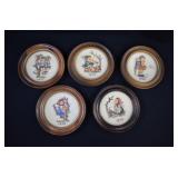GROUPING- 5 Framed Goebel Hummel Annual Plates