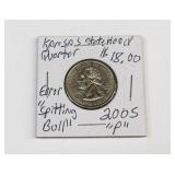 2005-P Kansas SPITTING BISON/BULL Error Quarter
