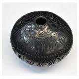 Signed DONA ROSA Oaxacan Black Clay Pottery Vase