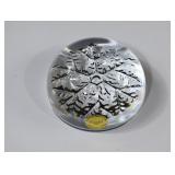 Vintage Cristal France SNOWFLAKE Paperweight