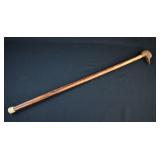 Glass Eyed Carved Duckhead Walking Stick Cane