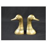 MCM Solid Brass Duck Head Bookends