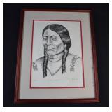 David A Ramsey Ltd Charcoal Lithograph RED WARRIOR