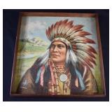 1906 Lithograph Textile NATIVE AMERICAN CHIEF