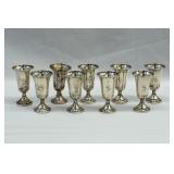 9-National Silver Weighted Sterling Cordial Cups