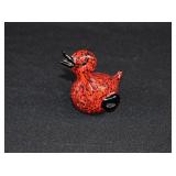 Archimede Seguso Murano Glass Rosso Nero Duck