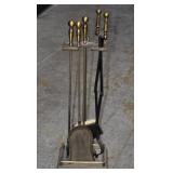 Antique Brass Fireplace Tool Set