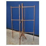 Antique 4-Fold Wood Accordion Drying/Quilt Rack