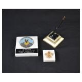 3 Vintage Boy Scouts of America Desk Award Plaques