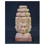 Khmer Carved Stone Cambodian Bust of Brahma