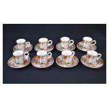 Arita Ware Imari Style 8 Demitasse Cup & Saucers