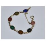 12kt Gold Filled Multi-Stone Scarab Bracelet