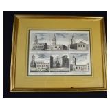 18th Cent. Copperplate Engraving 6 London Churches