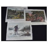 3 Unframed CURRIER & IVES "America" Prints