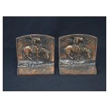 Bronzed Cast Iron END OF THE TRAIL Bookends