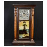 SC Spring Reverse Painted Large Column Shelf Clock