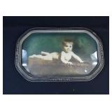 Victorian Hand Colored BABY Convex Bubble Glass