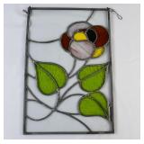 Vintage Floral Stained Glass Panel