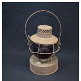 Antique Handlan Ruby Red Globe Railroad Lantern
