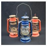 3 Vintage Kerosene Lanterns