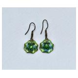 Export Sterling Vermeil Enamel Frog Earrings