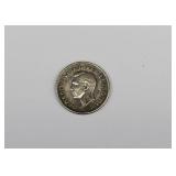 1942 WWII Canadian George VI 80% Silver Quarter