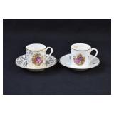 2 Sets Limoges France Demitasse Cup & Saucers
