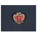 WWI Austro-Hungarian Tyrolean Red Eagle Cap Badge