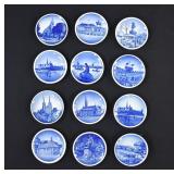12 Danish Royal Copenhagen Porcelain Butter Pats