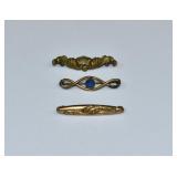 3- 10kt Gold Art Nouveau Lady