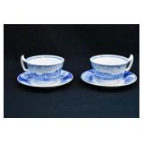2 Sets 1934 Blue Wedgwood USNA Cups & Saucers