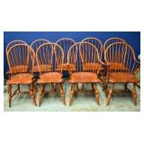 9 Yugoslavian Windsor Bow-Back Dining Room Chairs