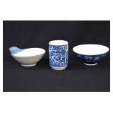 3 Blue & White ARITA WARE Dishes