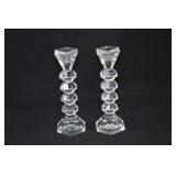 Pair SHANNON Irish Crystal Tapered Candle Sticks