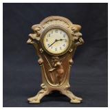 Art Nouveau NEW HAVEN Bronze Cupid Desk Clock