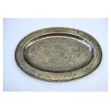 Arts & Crafts Homan Hammered Silver Plate Platter