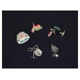6 Vintage German Tracht Alpine Hat Pins