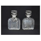 Pair 1930 Art Deco Paden City Crystal Decanters