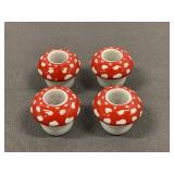 4 Vintage Mushroom Candle Holders