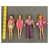4 Vintage Mattel Rock Flower Dolls