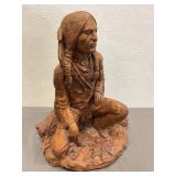 Vintage Plaster Native American Sculpture